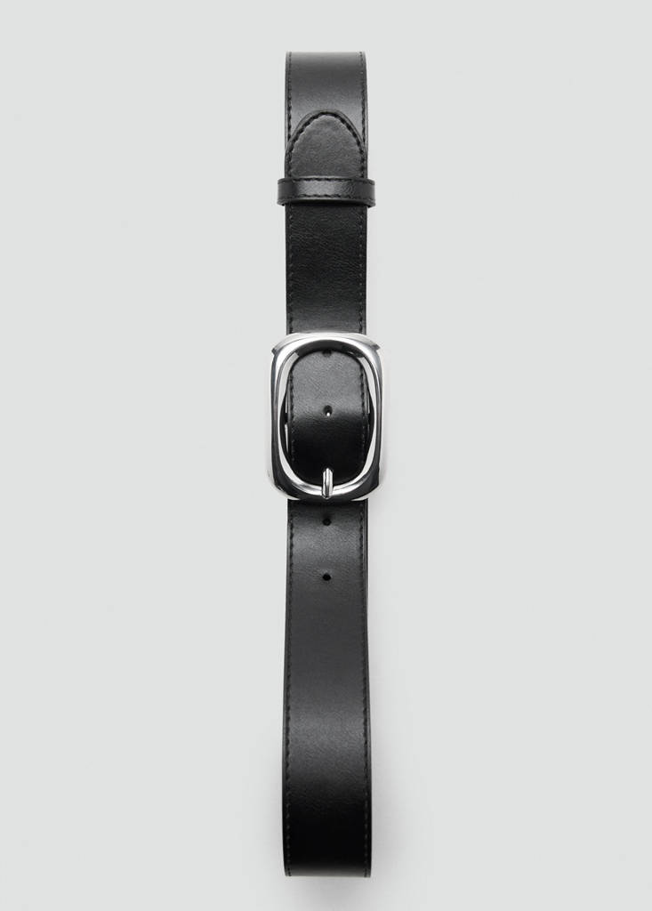 Oval buckle belt — Black
