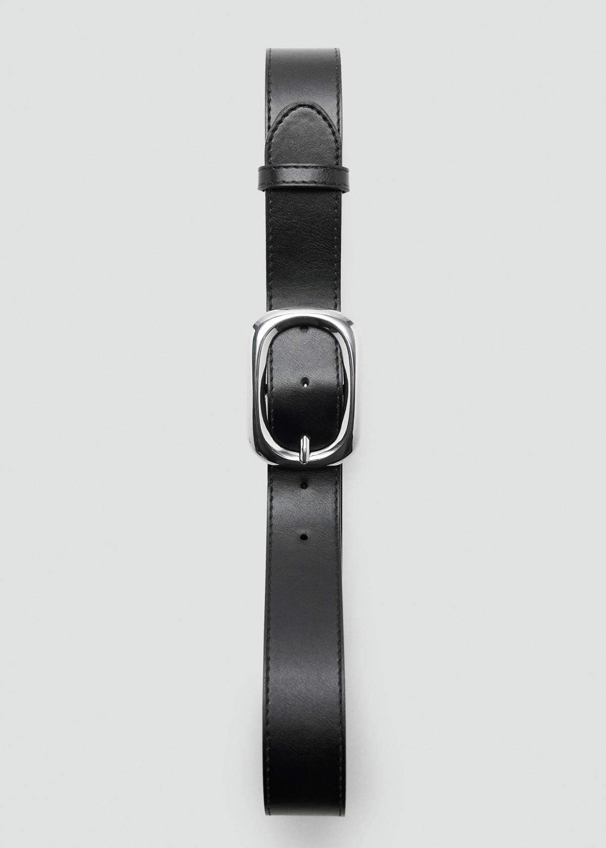 Oval buckle belt — Black