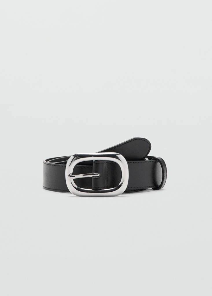 Oval buckle belt — Black