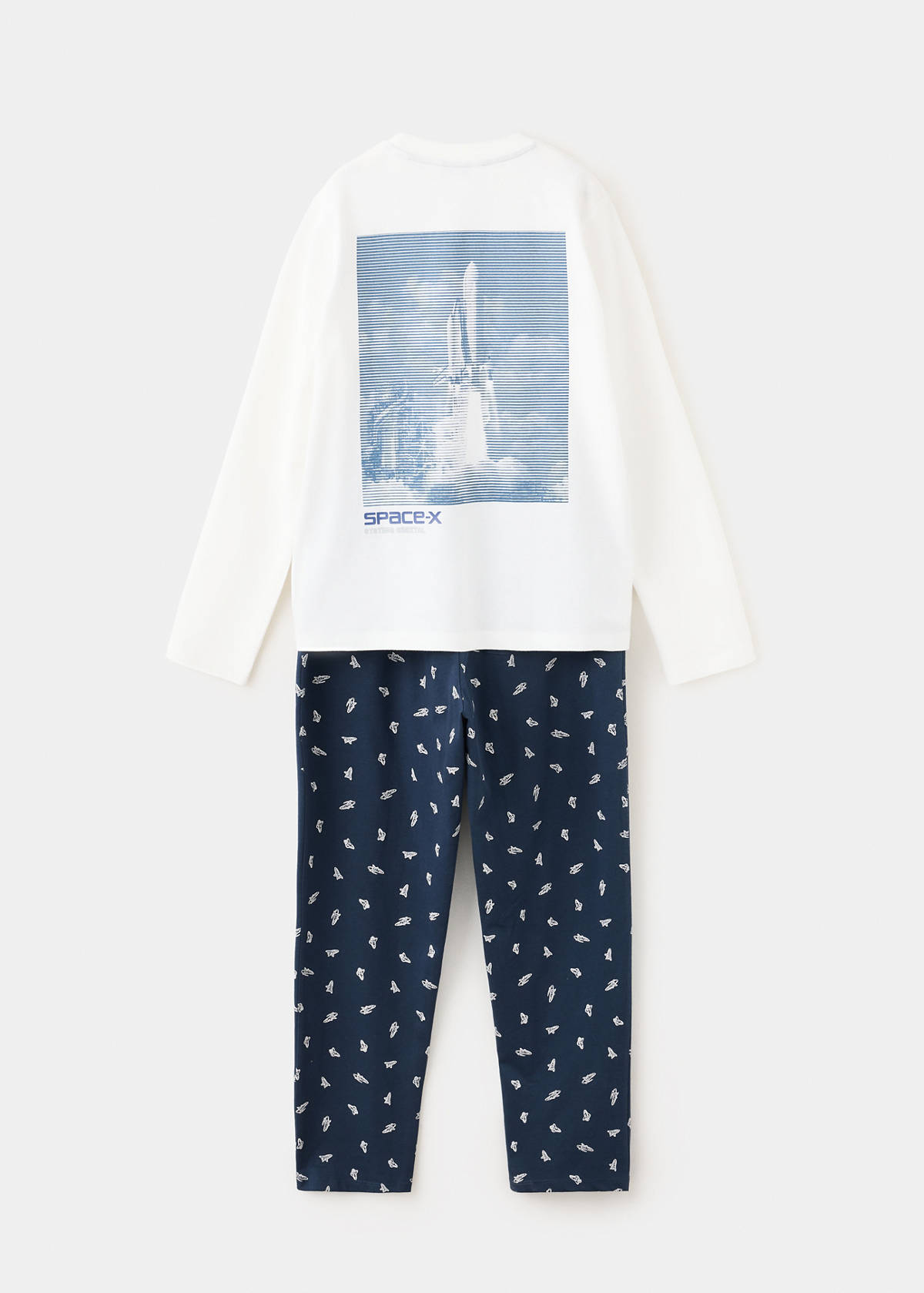 Full cotton rocket pyjama set — Off White