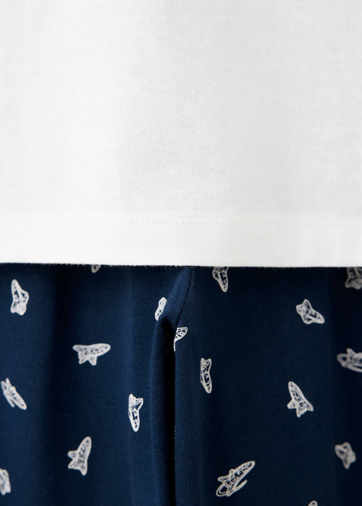 Full cotton rocket pyjama set — Off White