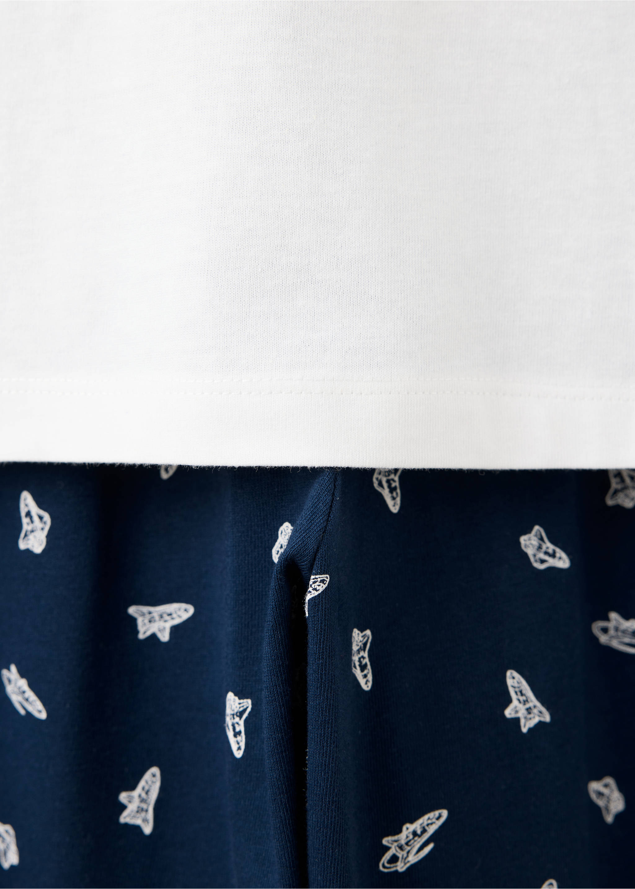 Pyjama complet en coton à motif fusées - Détail de l'article 8, Blanc cassé. Ref: 37024428-00.