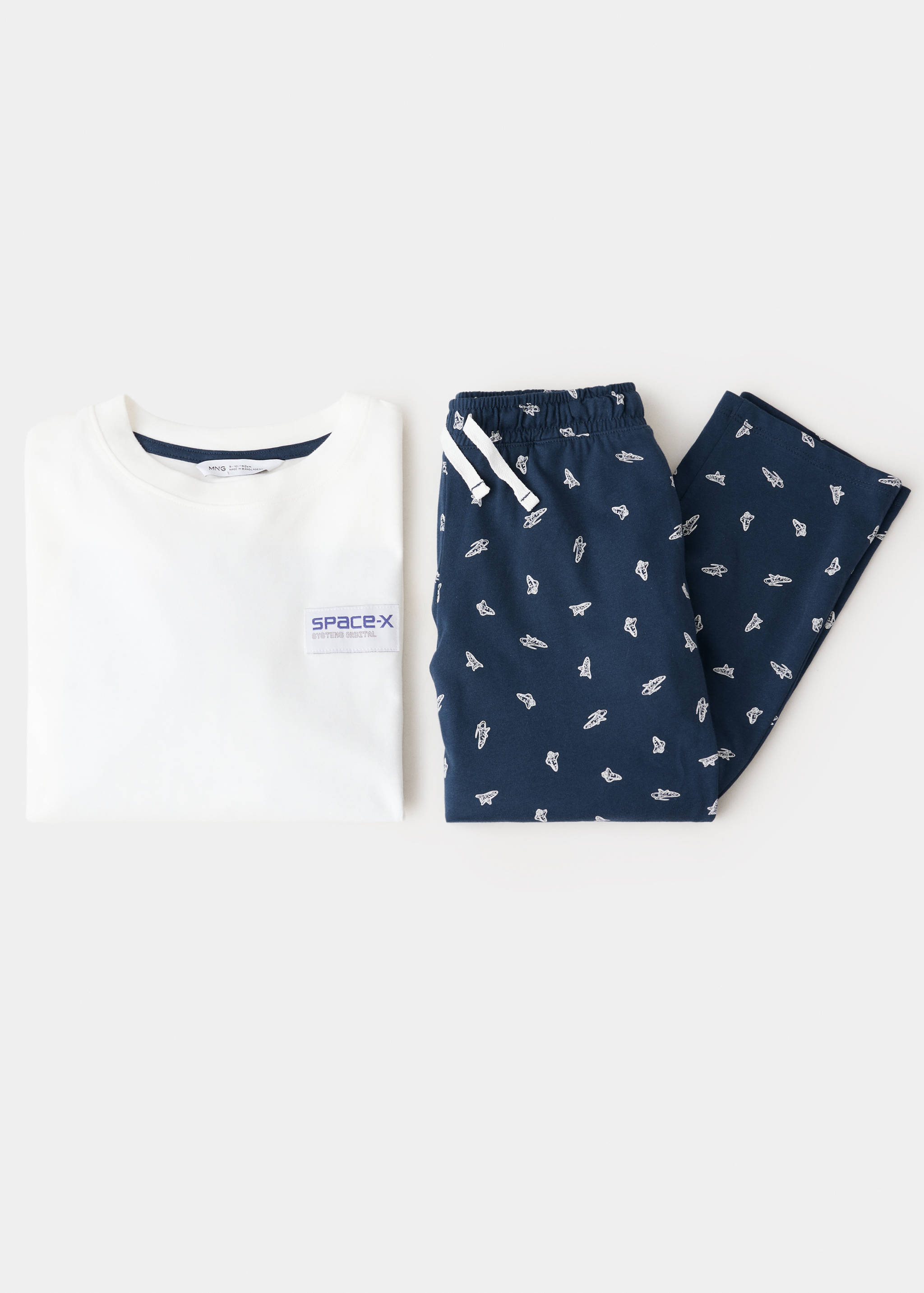 Pyjama complet en coton à motif fusées - Détail de l'article 0