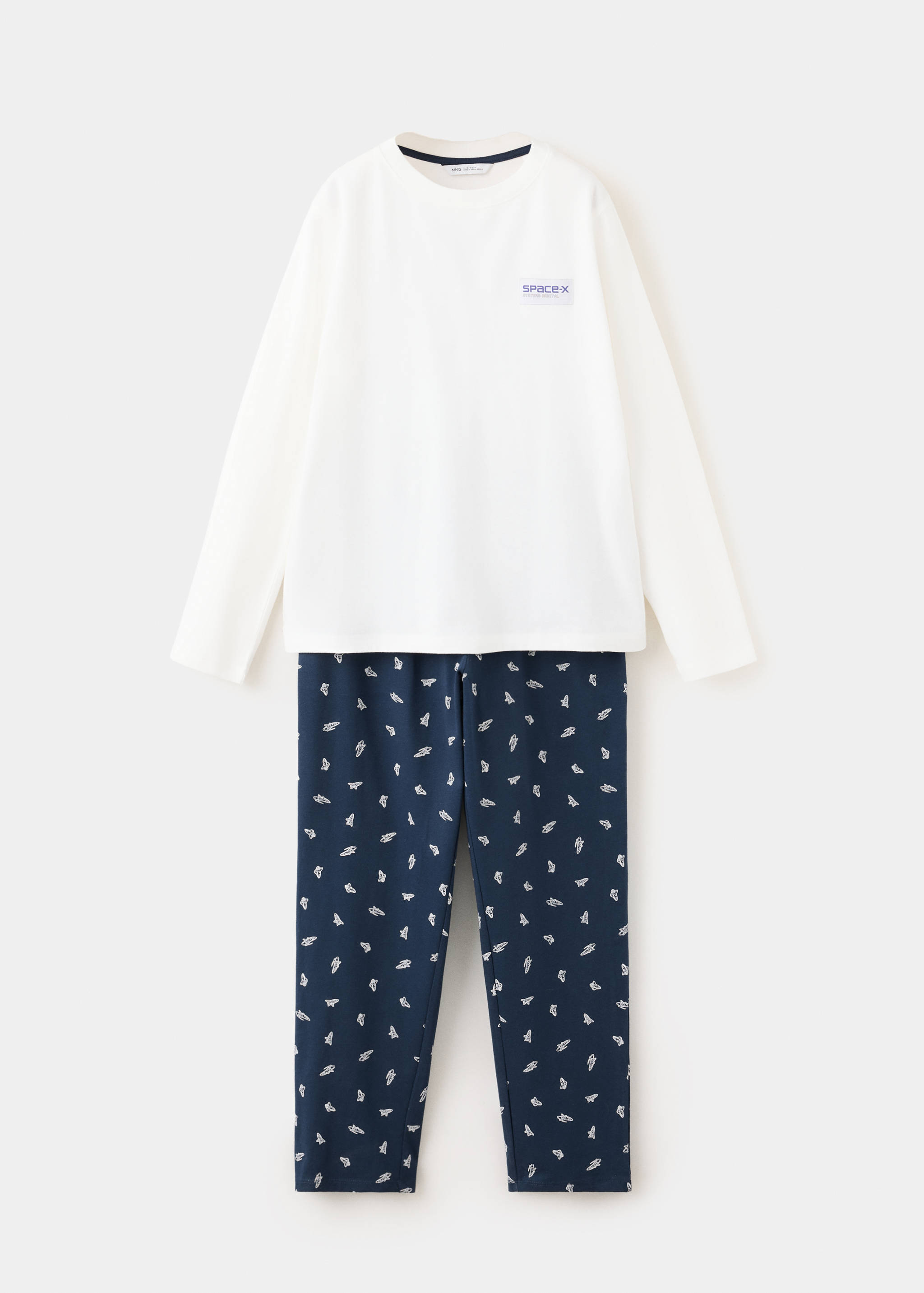 Pyjama complet en coton à motif fusées - Article sans modèle