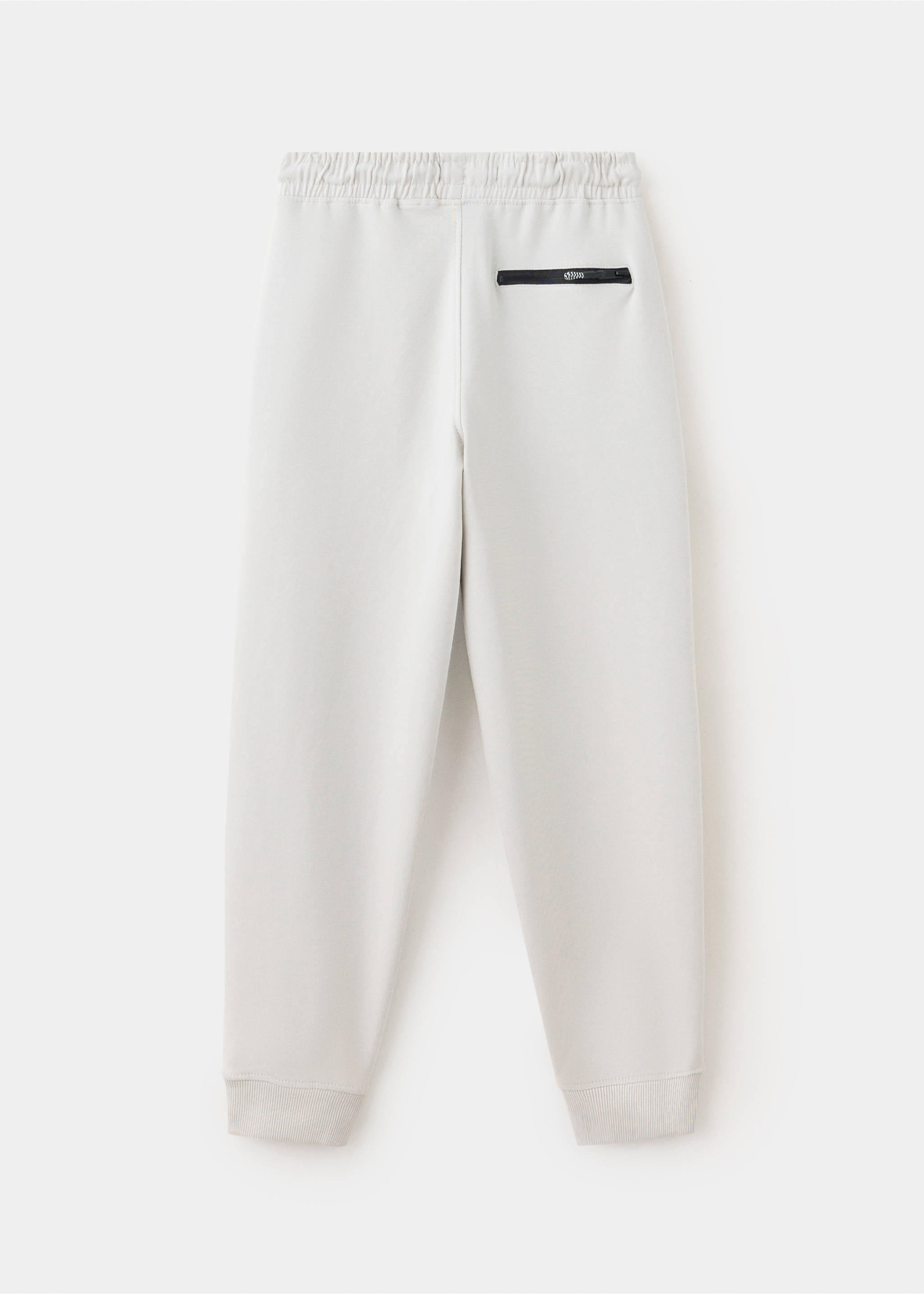 Cotton jogger-style trousers - Reverse of the article, Ice Grey. Ref: 37024429-00.
