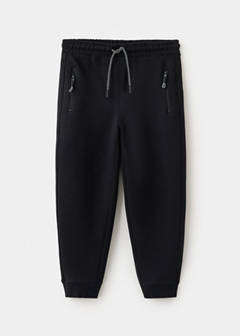 Cotton jogger-style trousers — Black 1