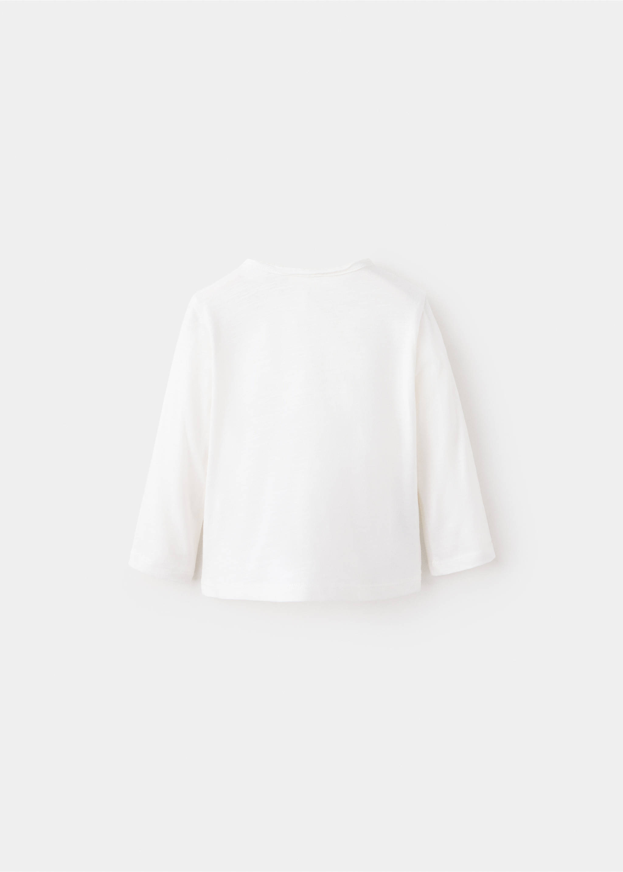 T-shirt coton boutons - Verso de l’article, Blanc cassé. Ref: 37024430-00.
