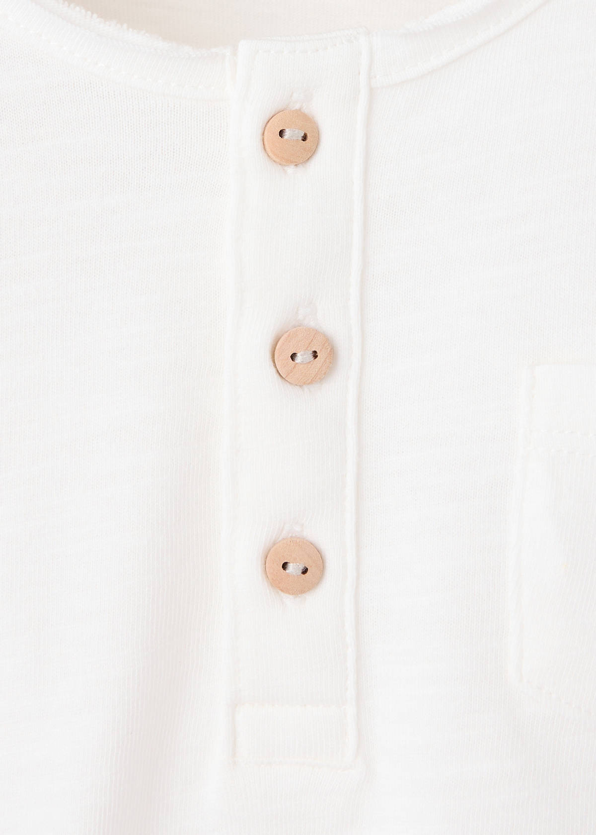 Buttoned cotton T-shirt — Off White