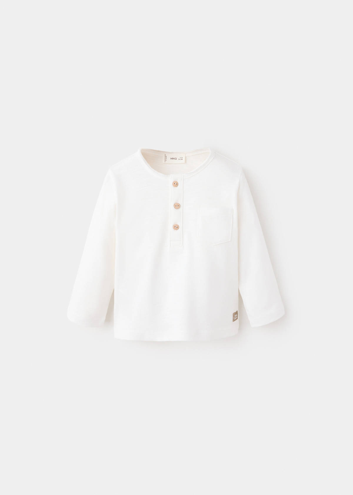 Buttoned cotton T-shirt — Off White