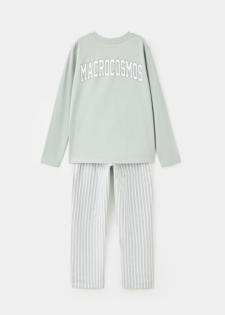 Full printed cotton pyjamas set — Green