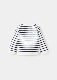 Striped cotton-blend sweatshirt — Navy 3