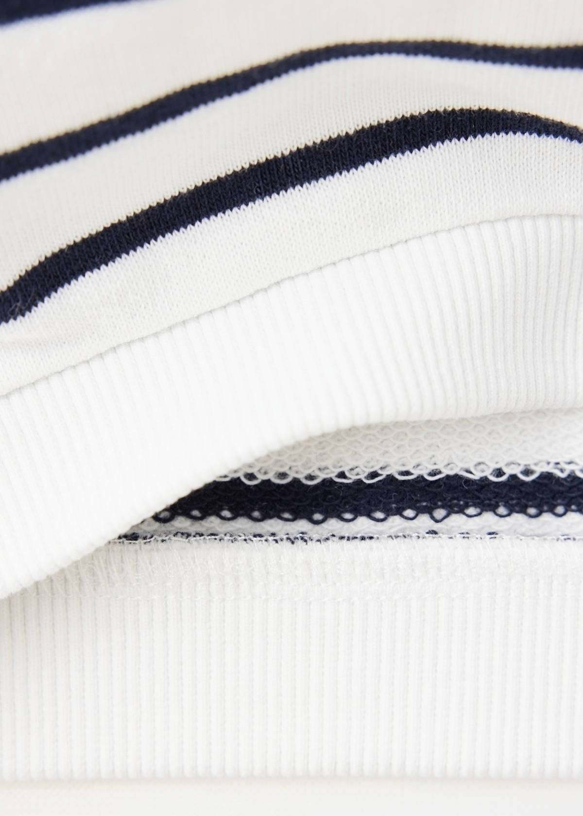 Striped cotton-blend sweatshirt — Navy