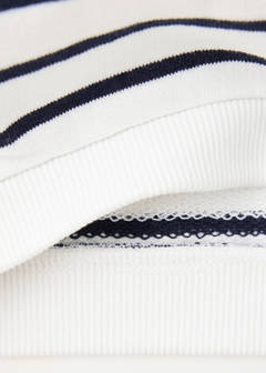Striped cotton-blend sweatshirt — Navy 4