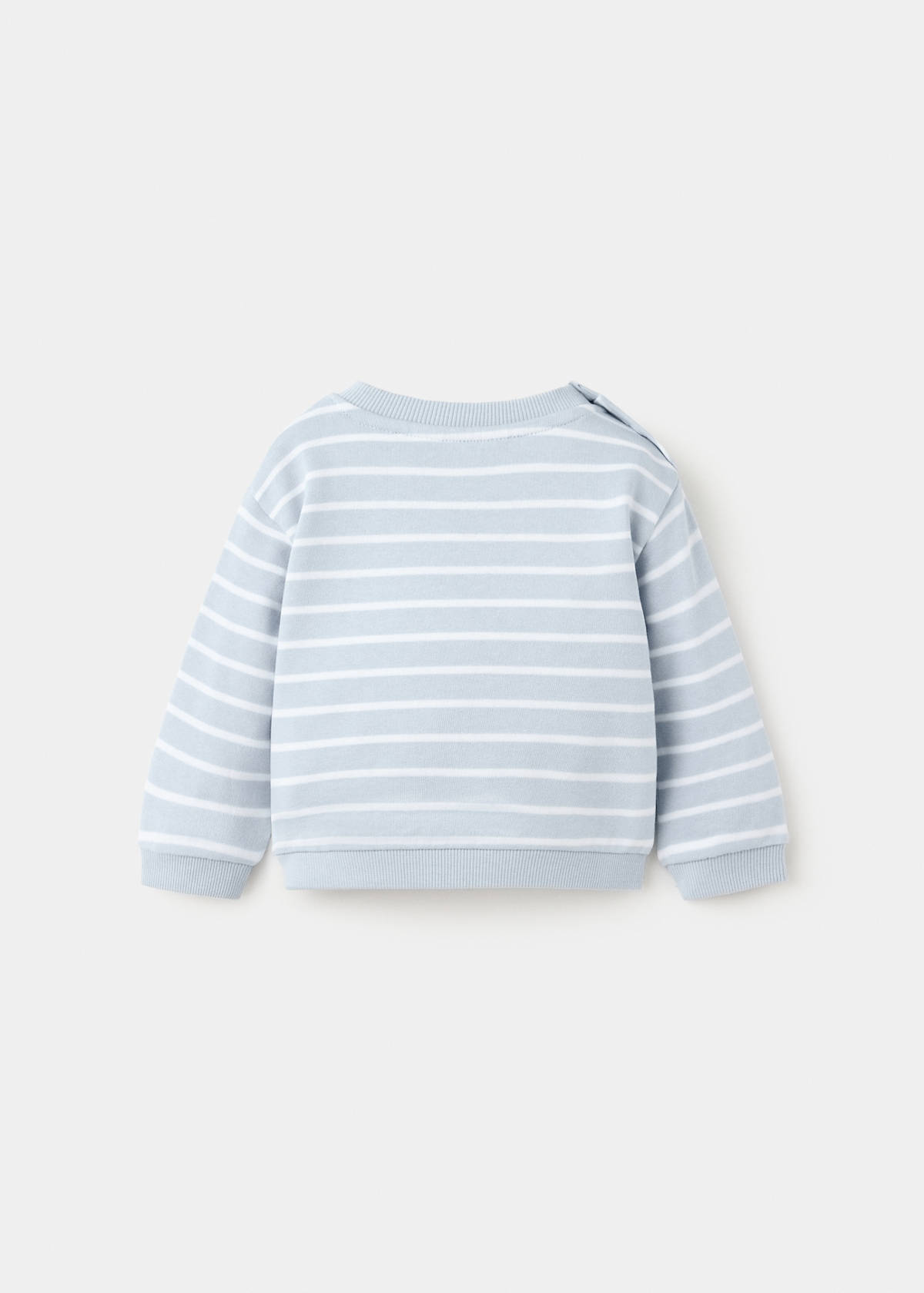 Striped cotton-blend sweatshirt — Sky Blue