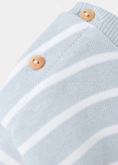Striped cotton-blend sweatshirt — Sky Blue 2