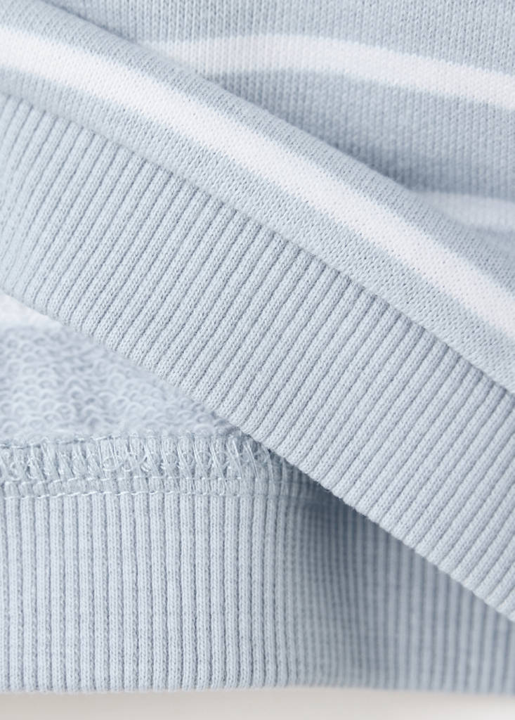 Striped cotton-blend sweatshirt — Sky Blue