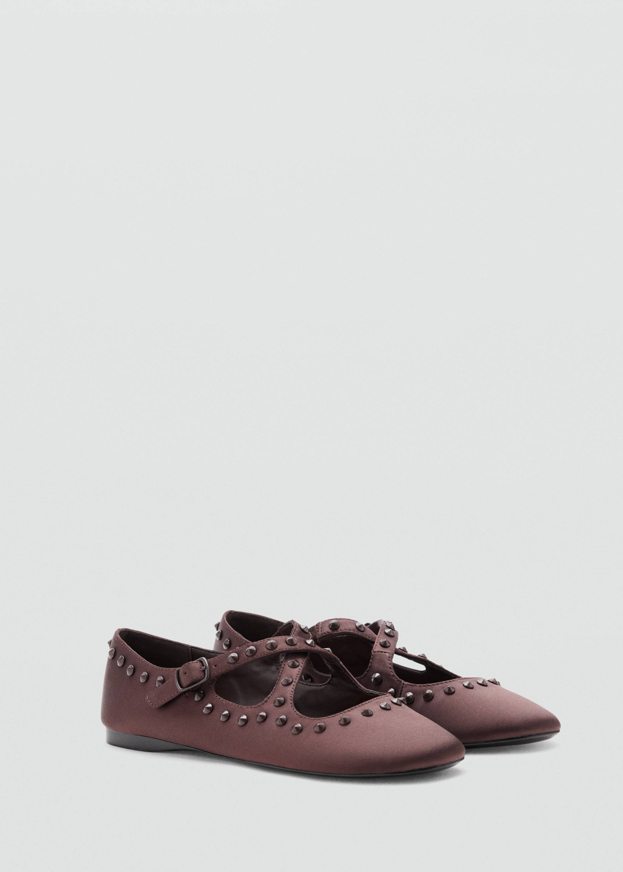 Satin studded ballerinas - Medium plane