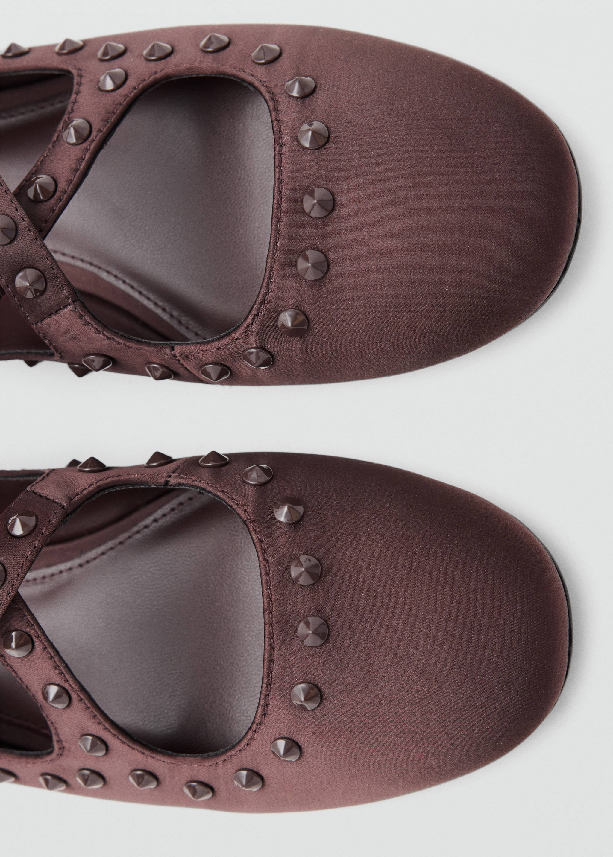 Satin studded ballerinas - Details of the article 2