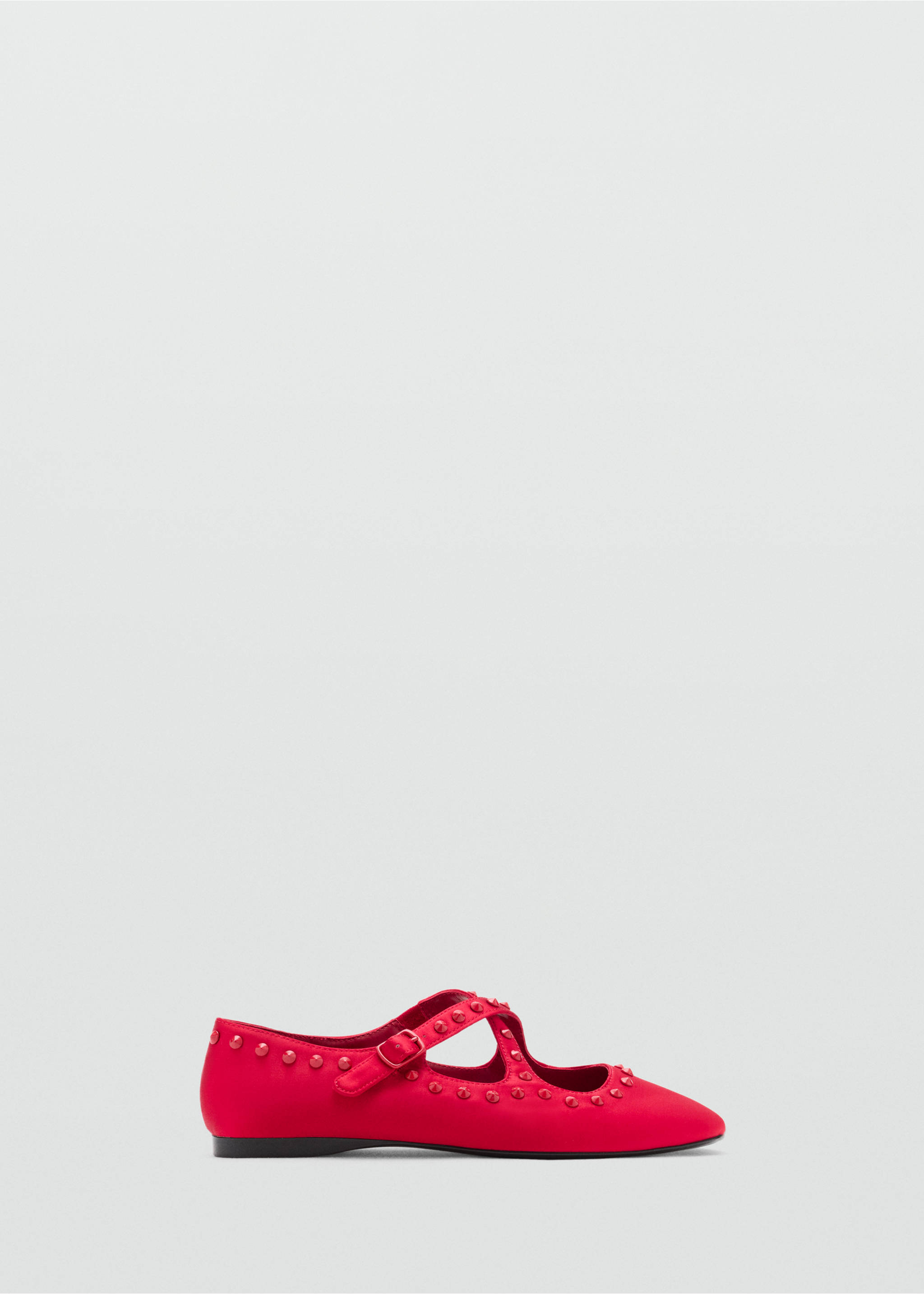 Satin studded ballerinas - Article without model, Red. Ref: 37024444-00.