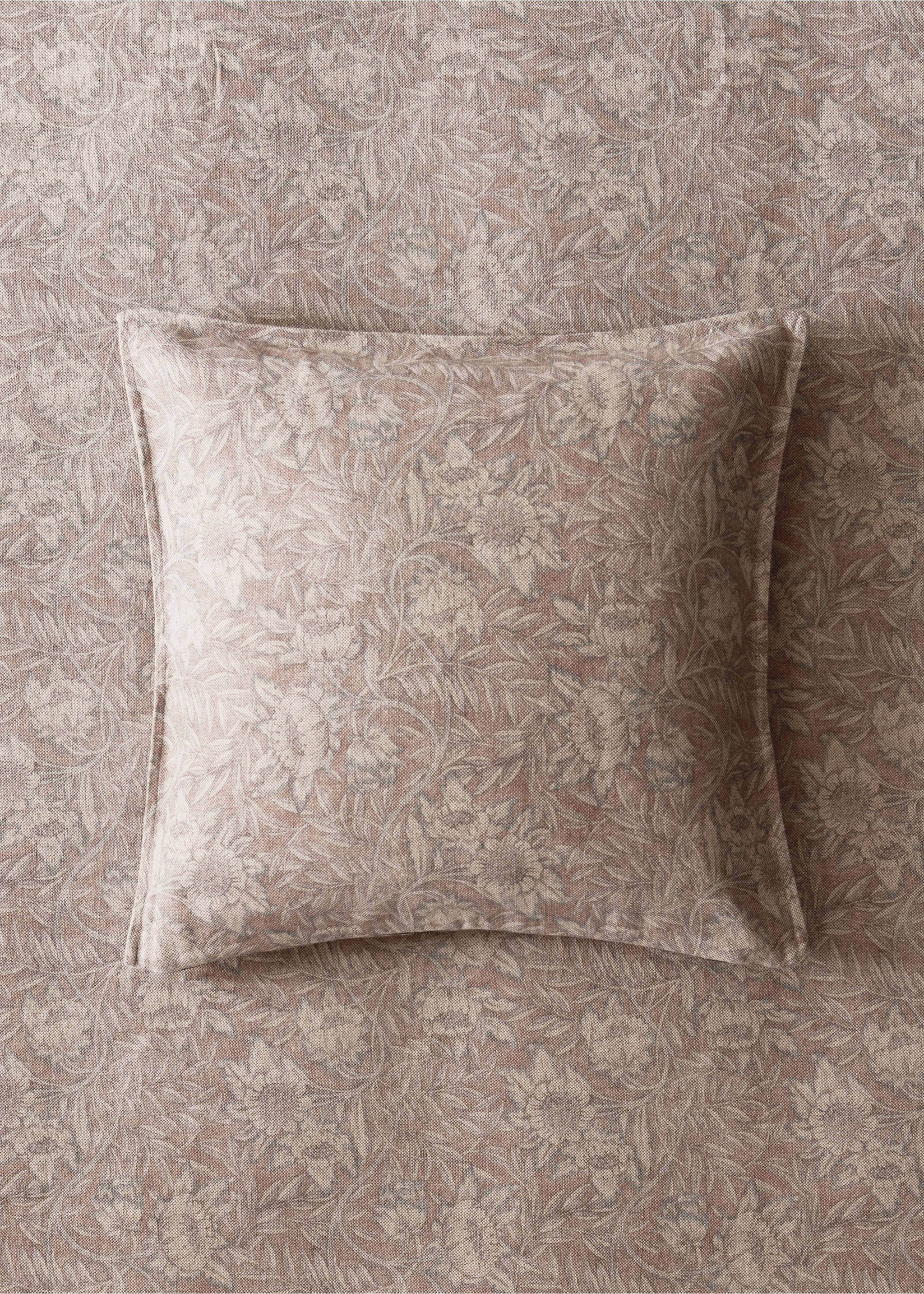 Housse de coussin pour lit en coton et lin 50×50 cm - Plan général, Rose. Ref: 37024445-00.