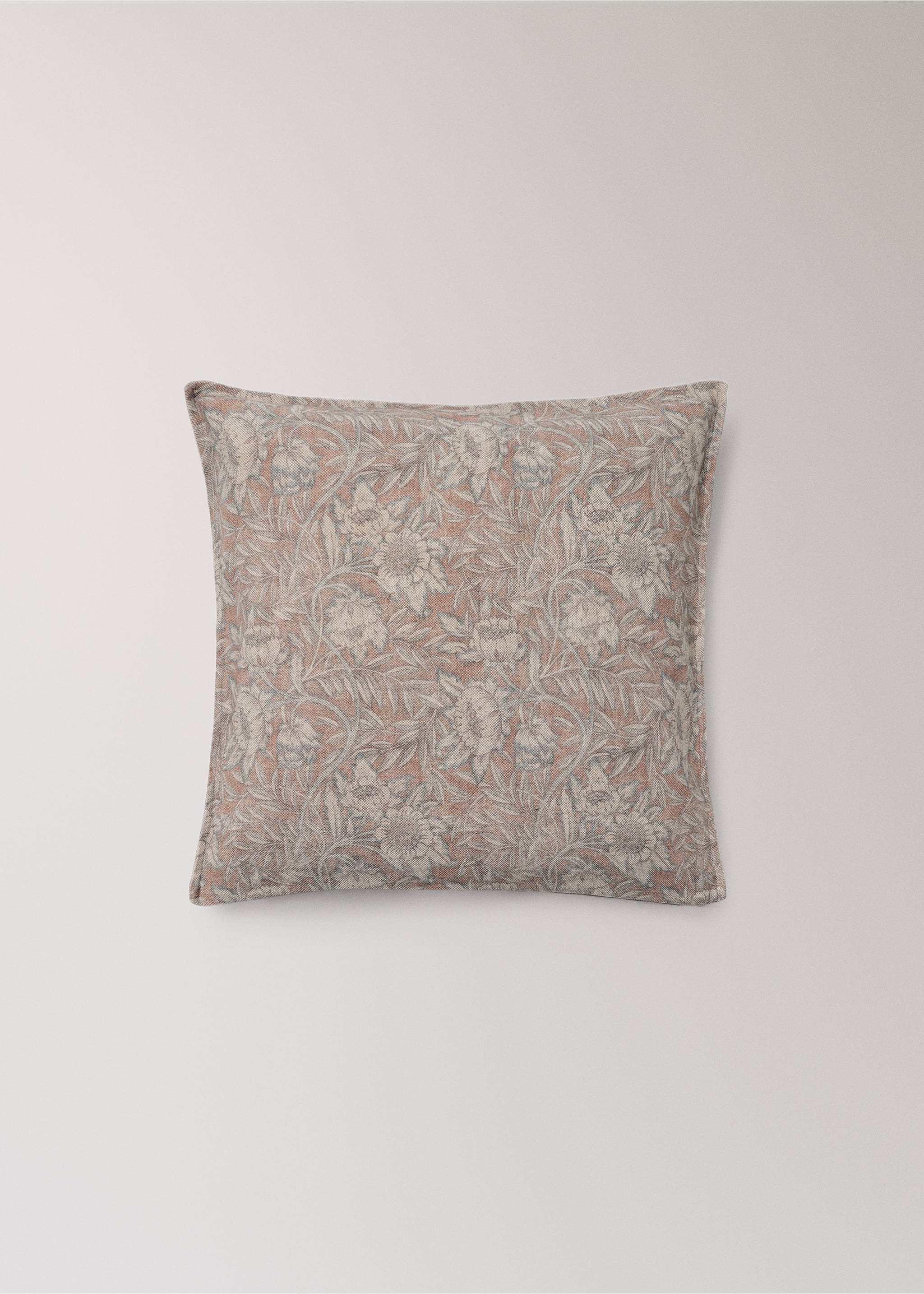 Housse de coussin pour lit en coton et lin 50×50 cm - Article sans modèle, Rose. Ref: 37024445-00.