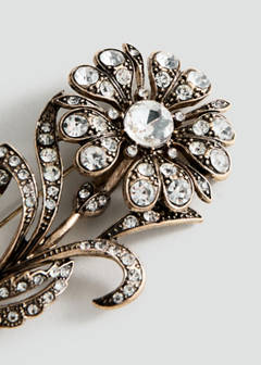 Crystal flower brooch — Silver 5