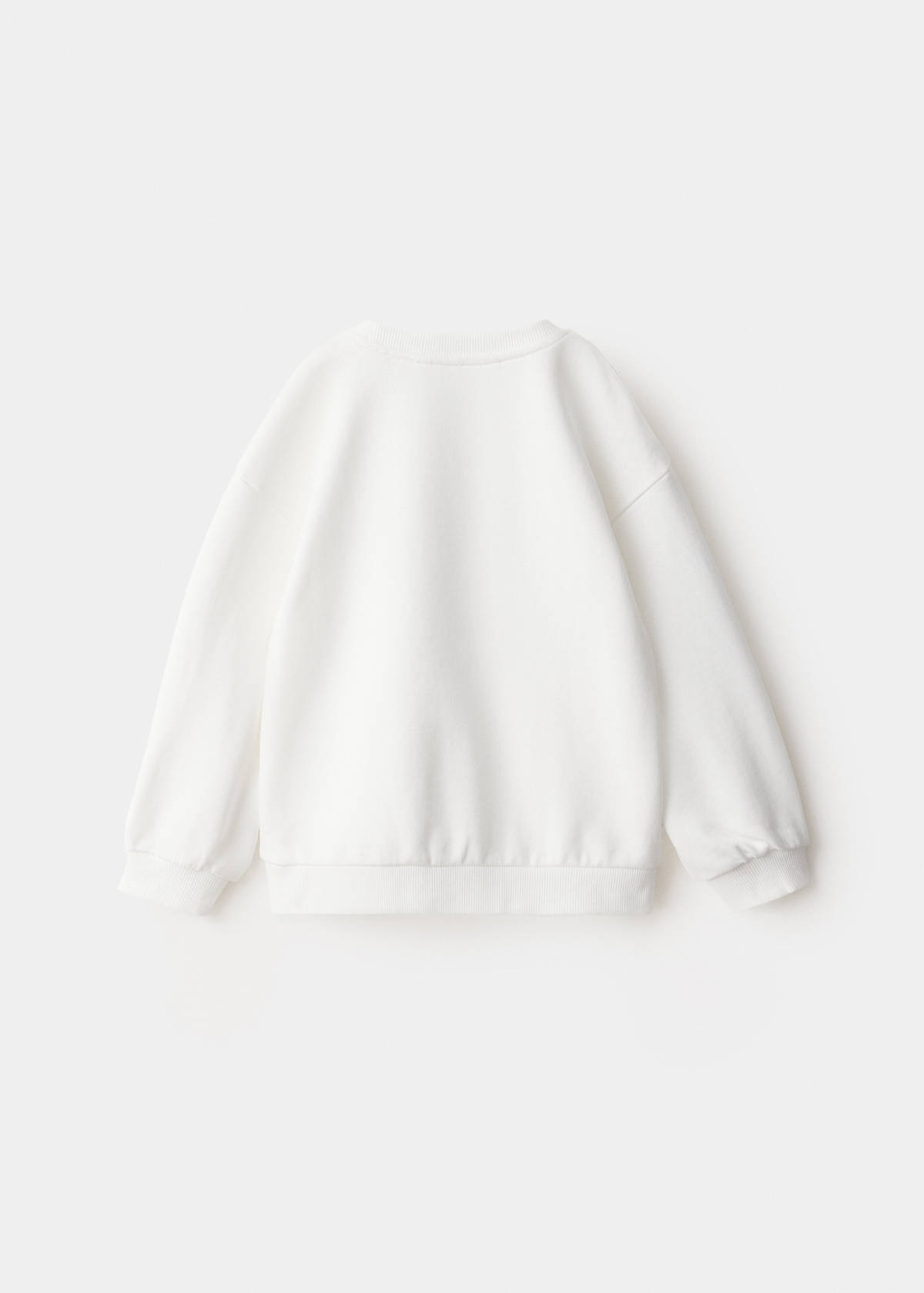 Cotton sweatshirt with print detail — Off White