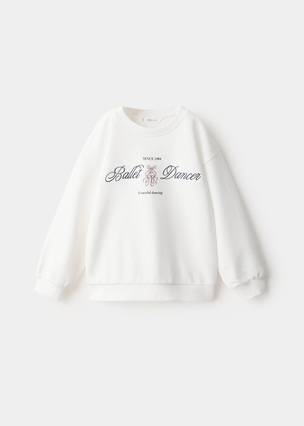 Cotton sweatshirt with print detail — Off White