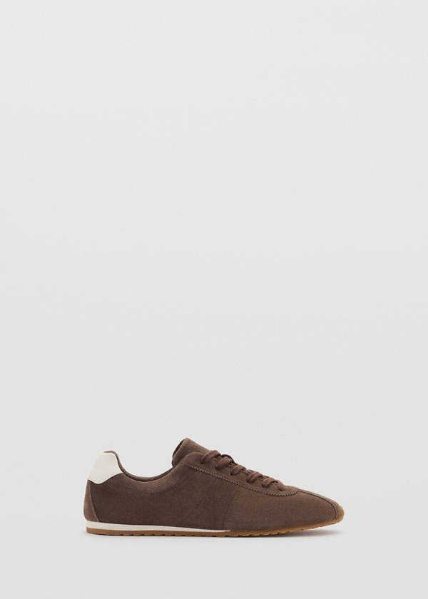 Lace-up leather sneakers — Chocolate