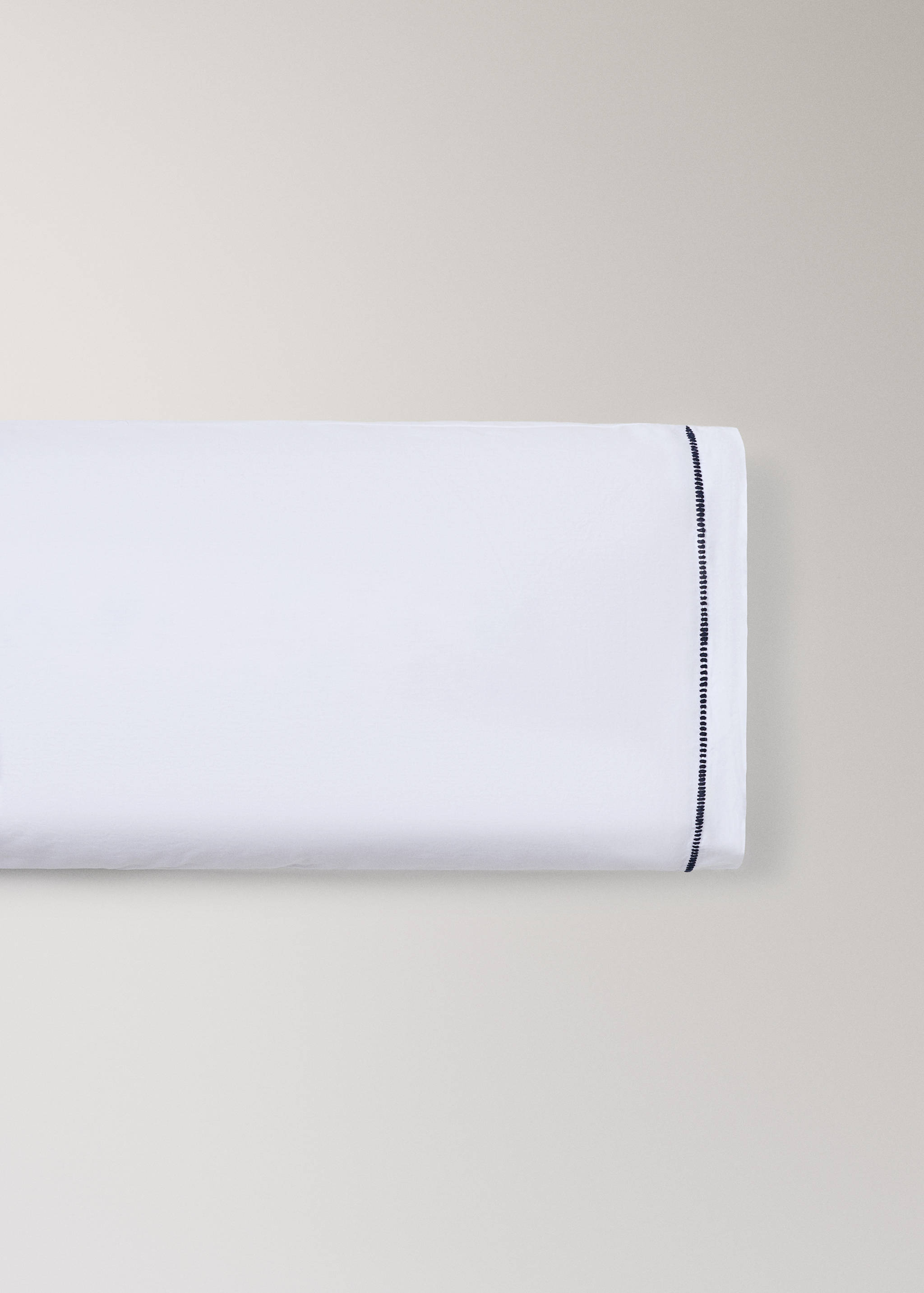 Children’s cotton percale pillowcase with topstitch detailing 45 x 110 cm - Article without model