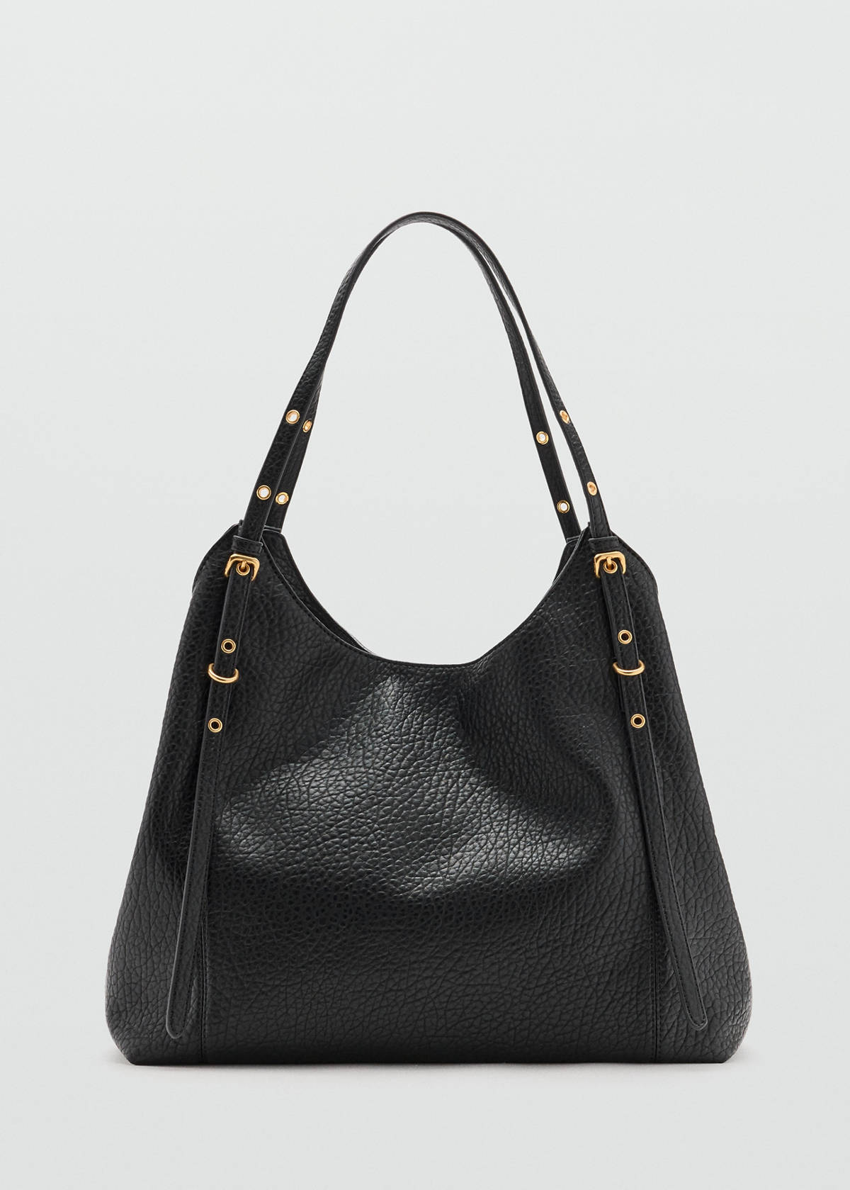 Bucket bag with buckles — Black