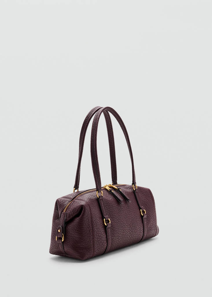 Faux-leather shoulder bag — Chocolate