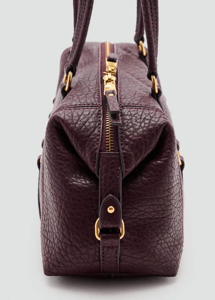 Faux-leather shoulder bag — Chocolate