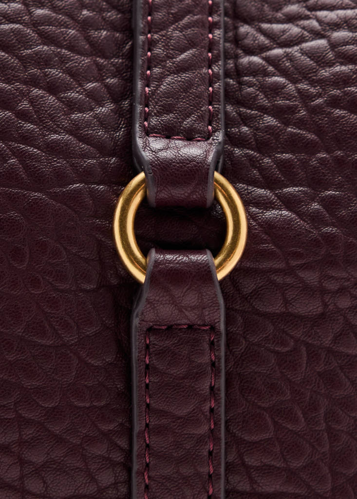 Faux-leather shoulder bag — Chocolate
