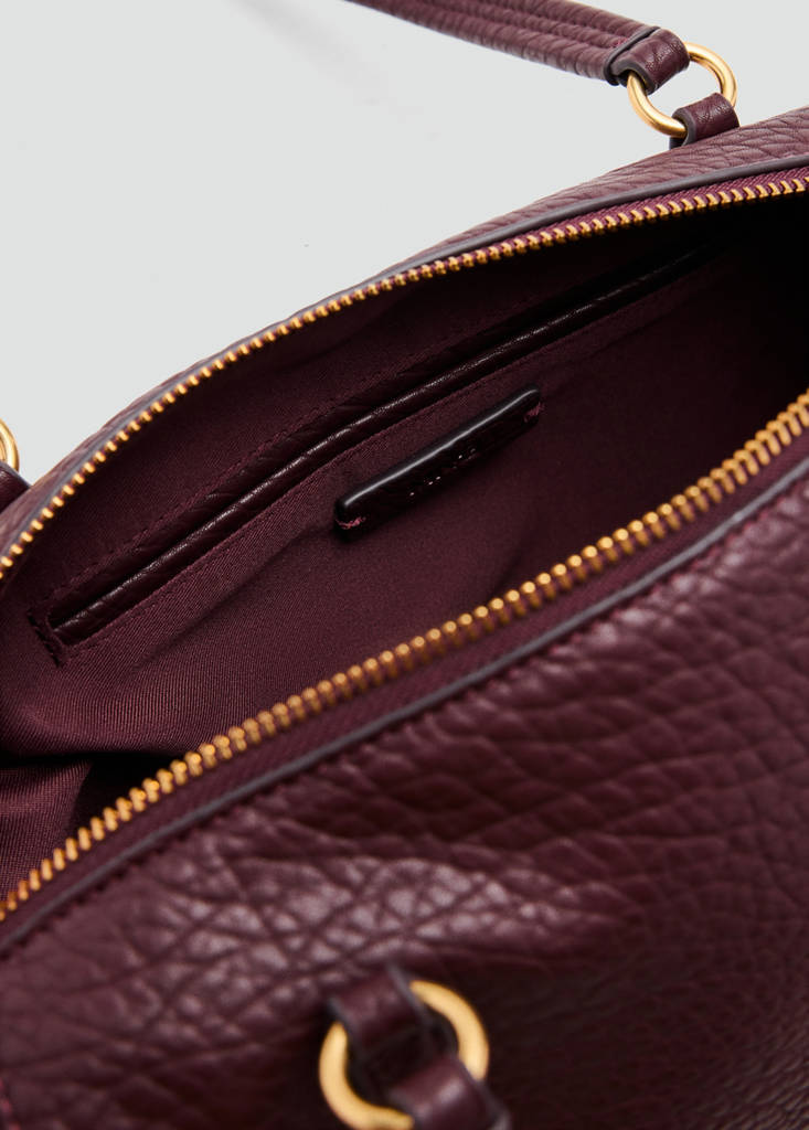 Faux-leather shoulder bag — Chocolate