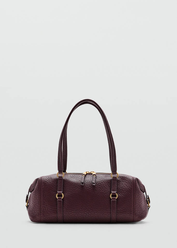 Faux-leather shoulder bag — Chocolate