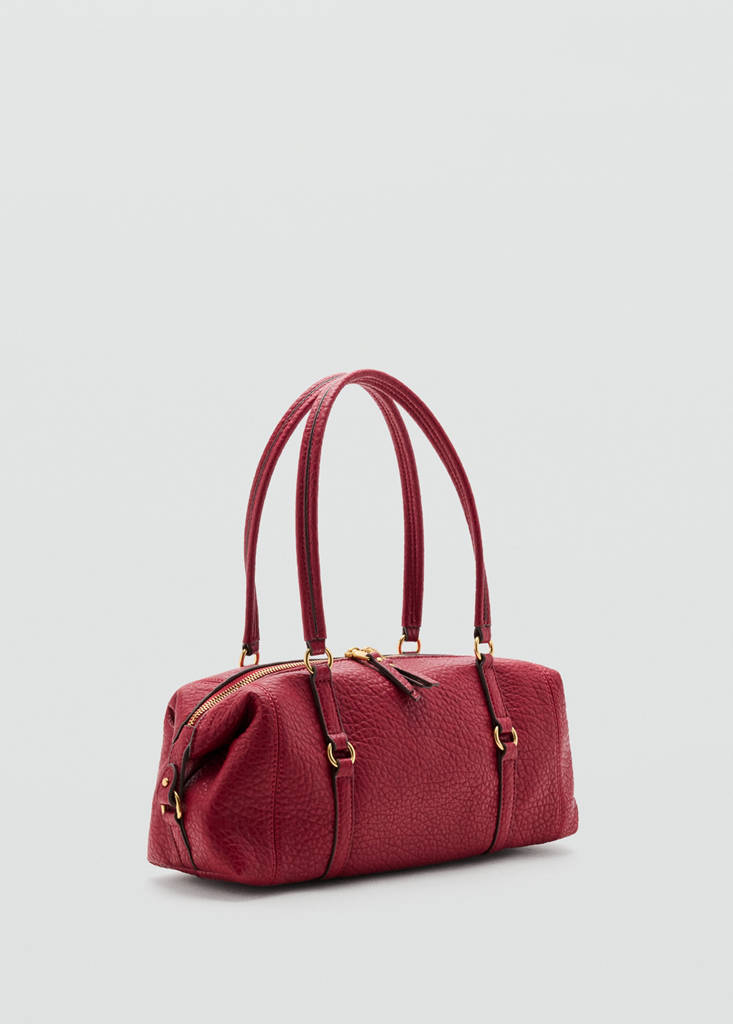 Faux-leather shoulder bag — Red