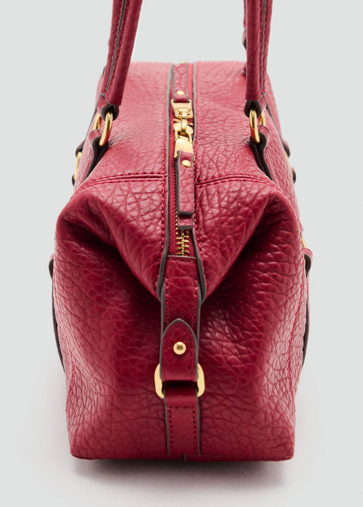 Faux-leather shoulder bag — Red