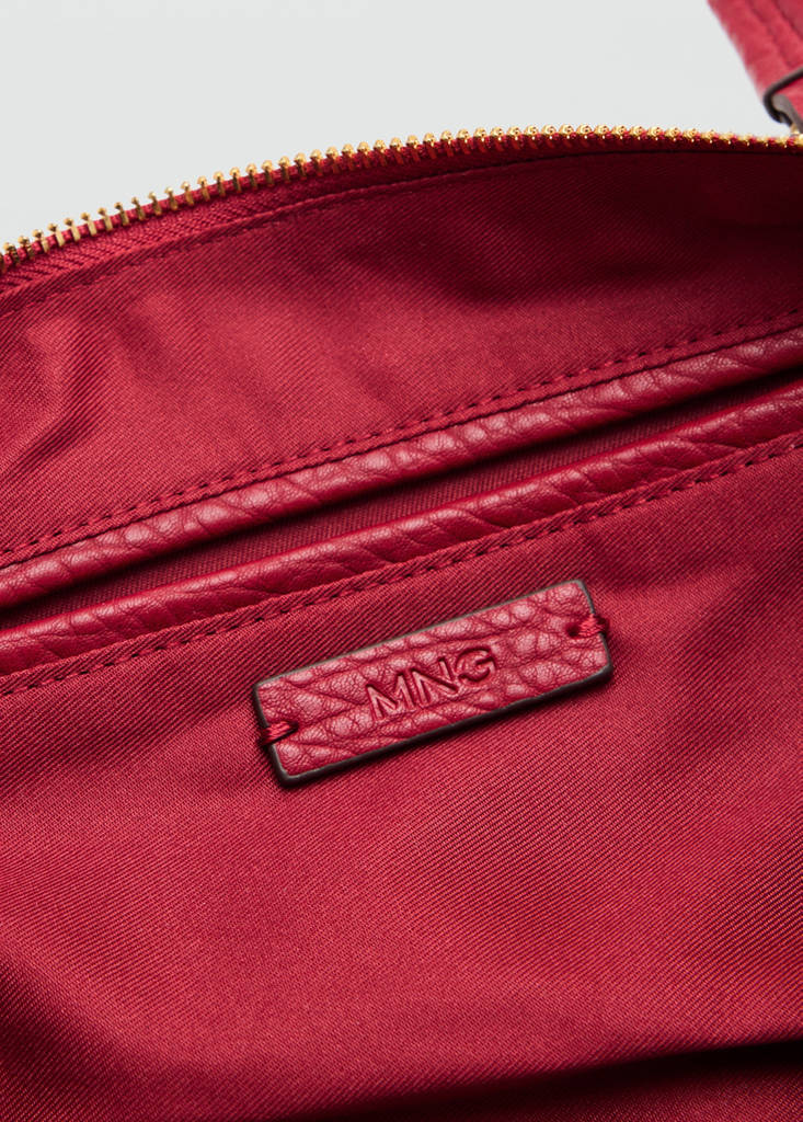 Faux-leather shoulder bag — Red