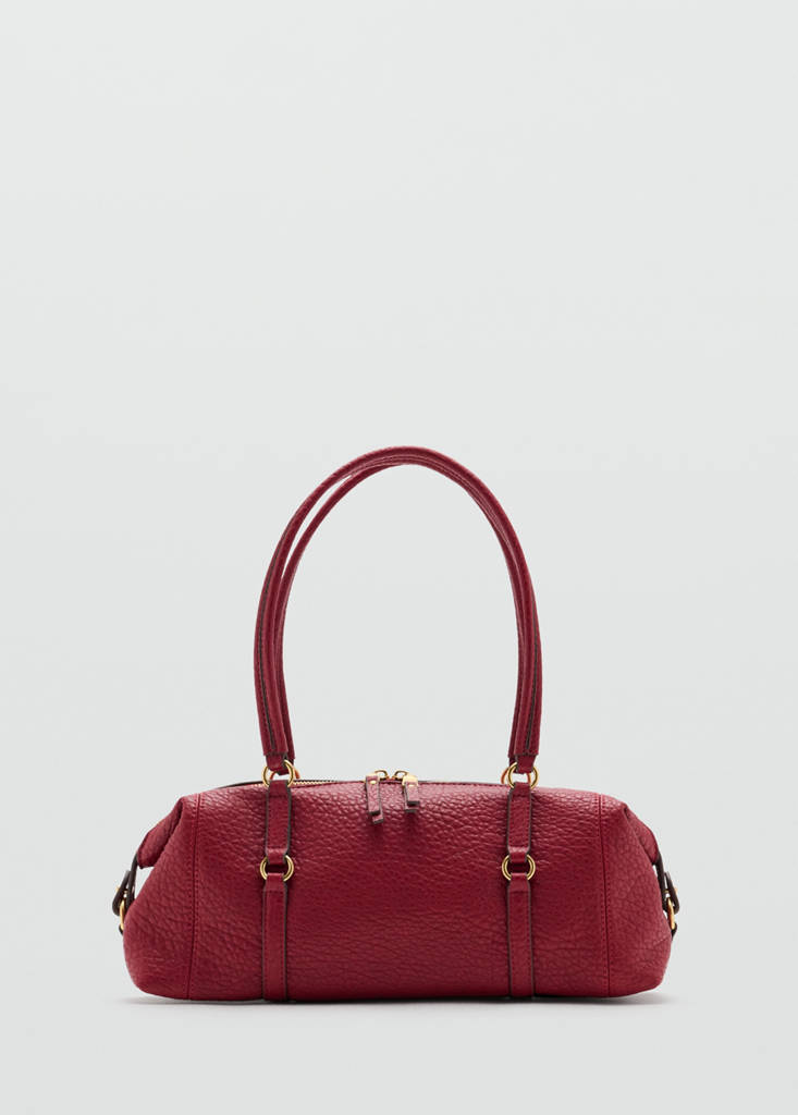 Faux-leather shoulder bag — Red