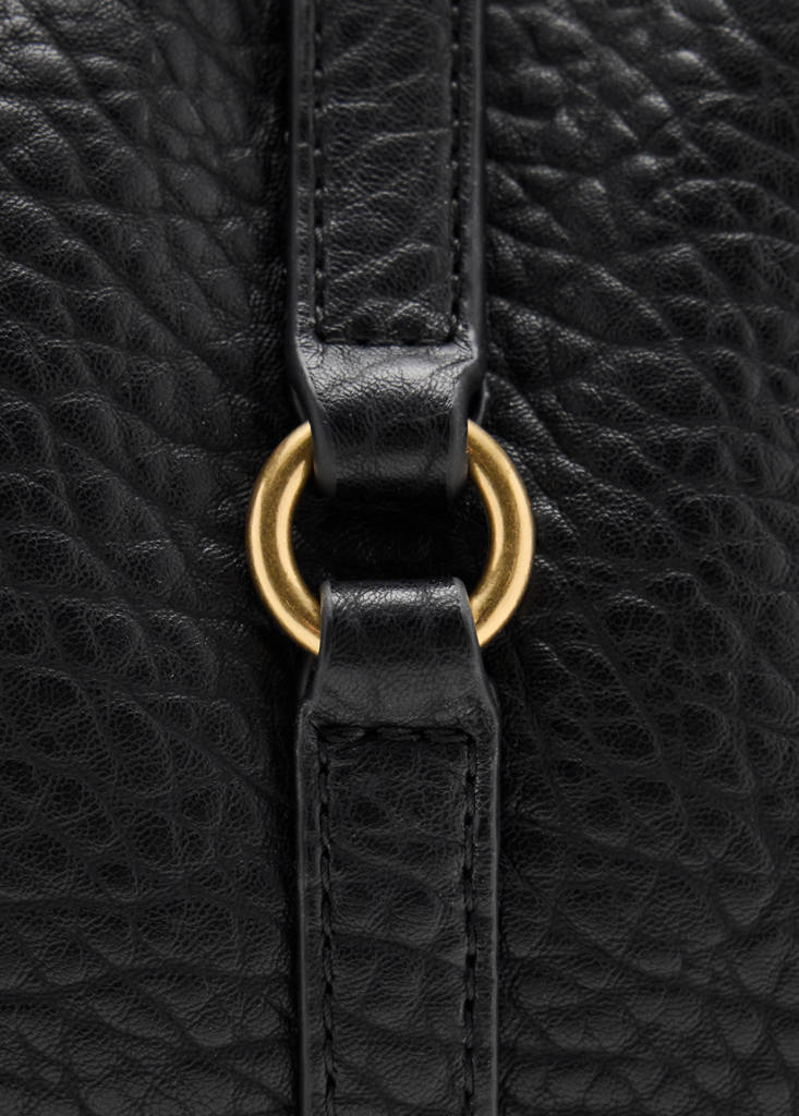 Faux-leather shoulder bag — Black