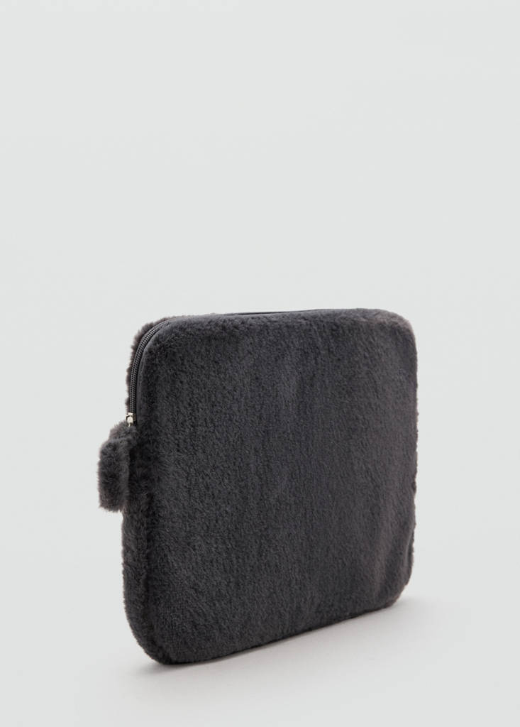 Fur laptop sleeve — Grey