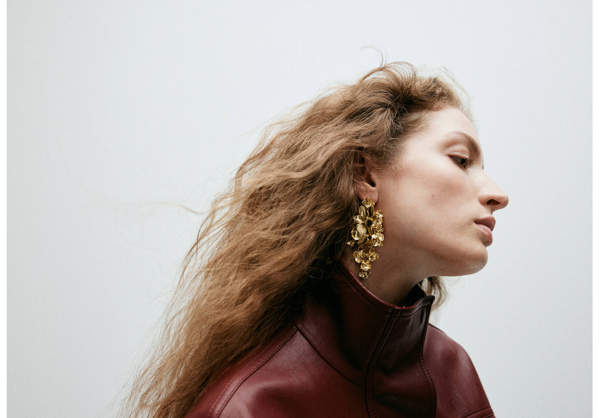 Flower pendant earrings - Panoramic plane