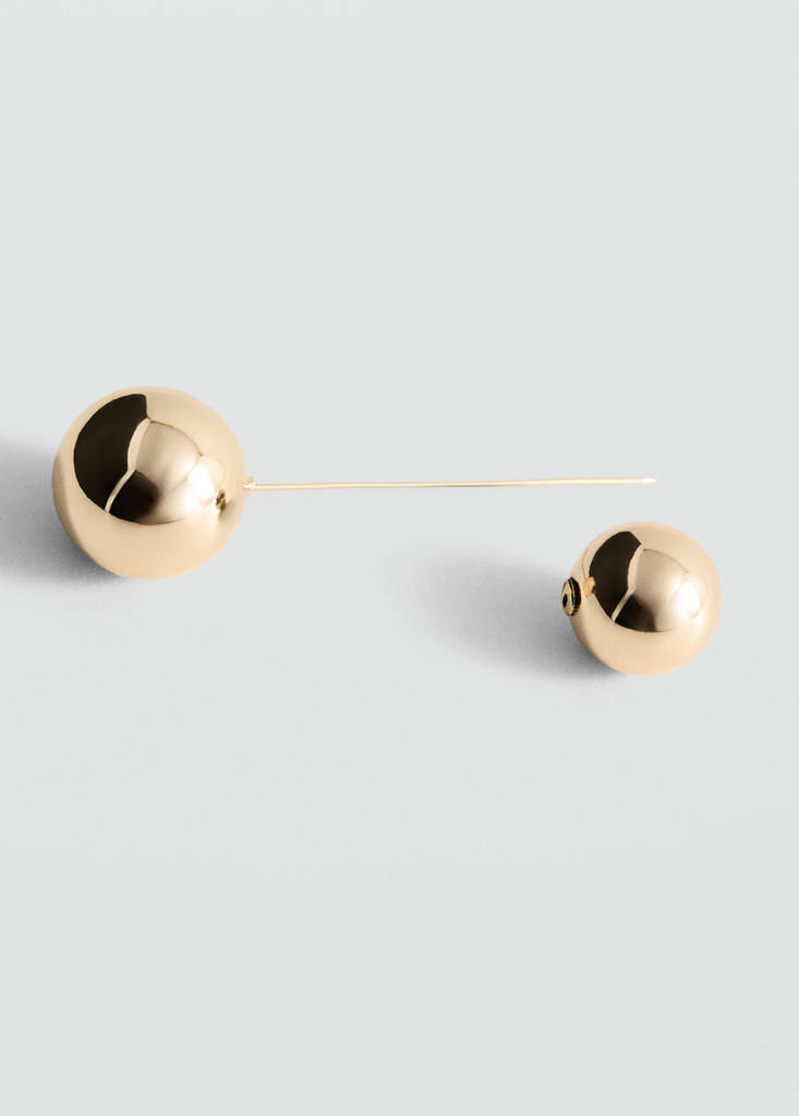 Metallic bead brooch — Gold