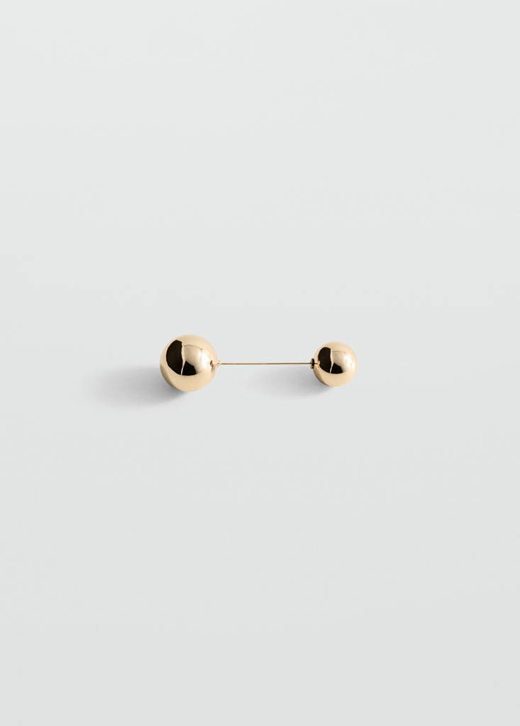 Metallic bead brooch — Gold