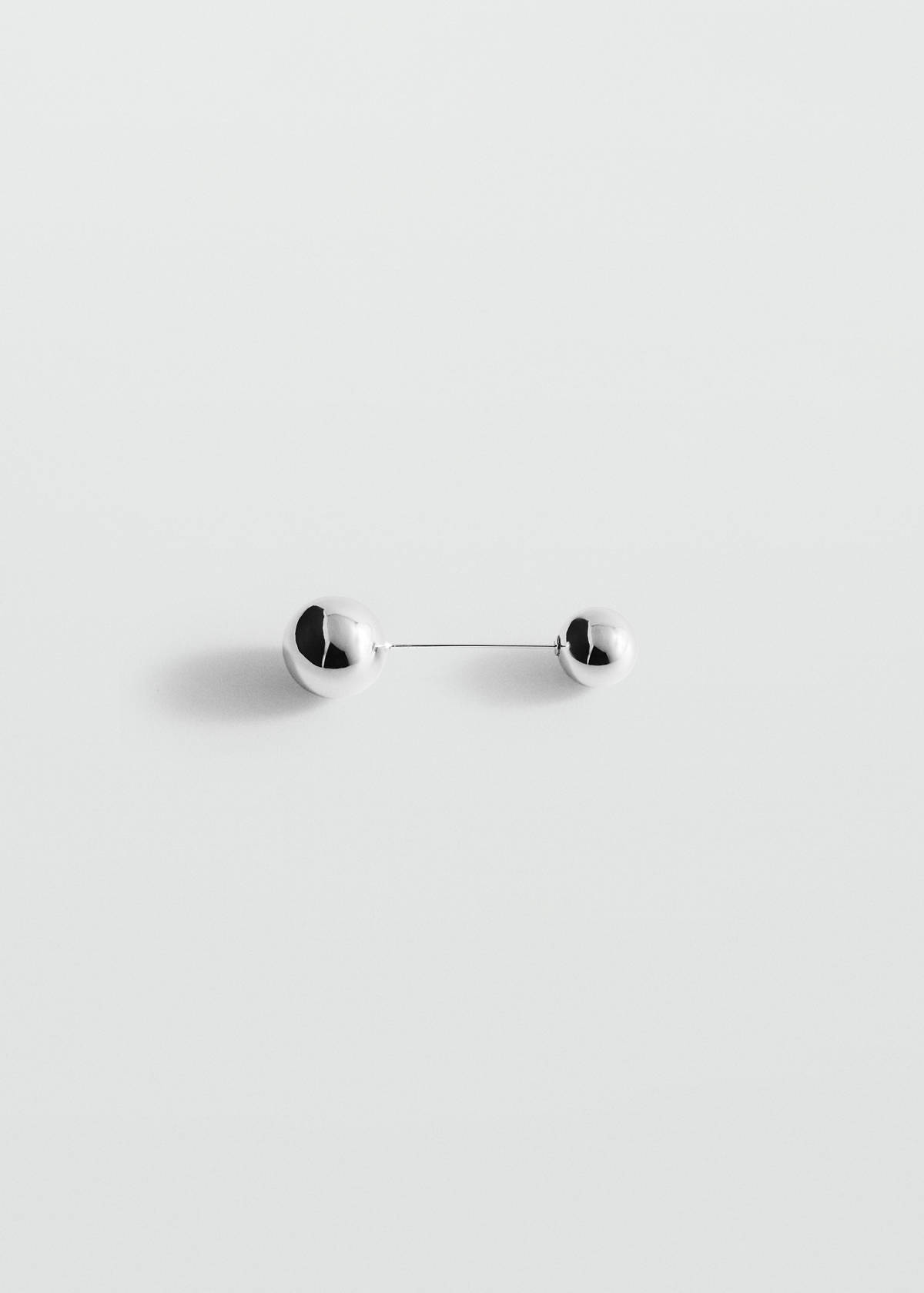 Metallic bead brooch — Silver