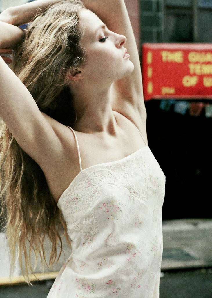 Floral print lace dress — White