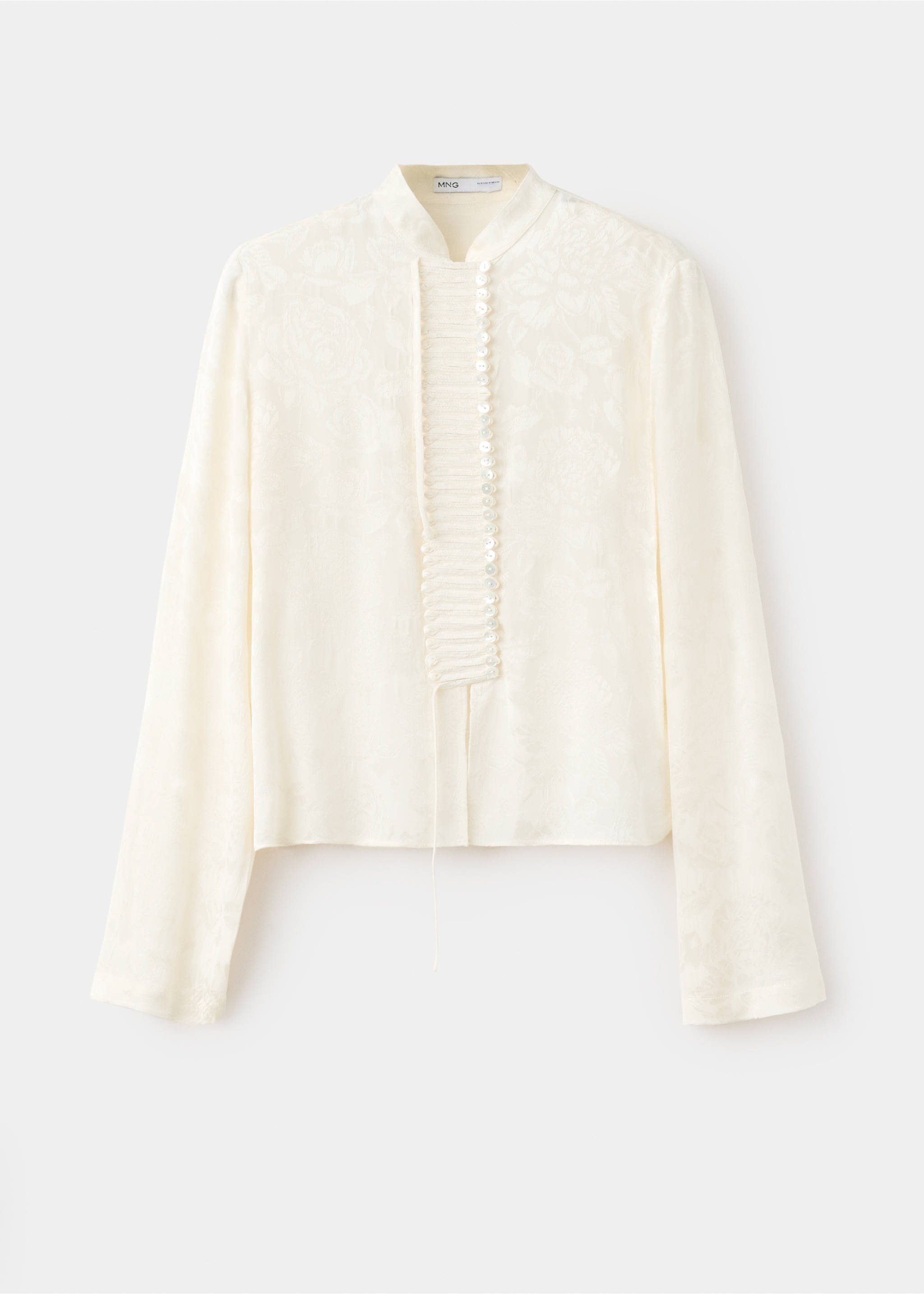 Jacquard button-up blouse - Article without model, Off White. Ref: 37024468-00.