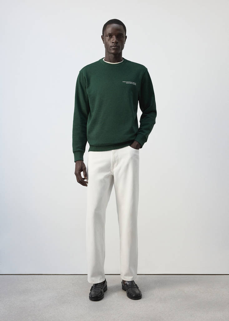 Printed sweatshirt 100% cotton — Billiard Green
