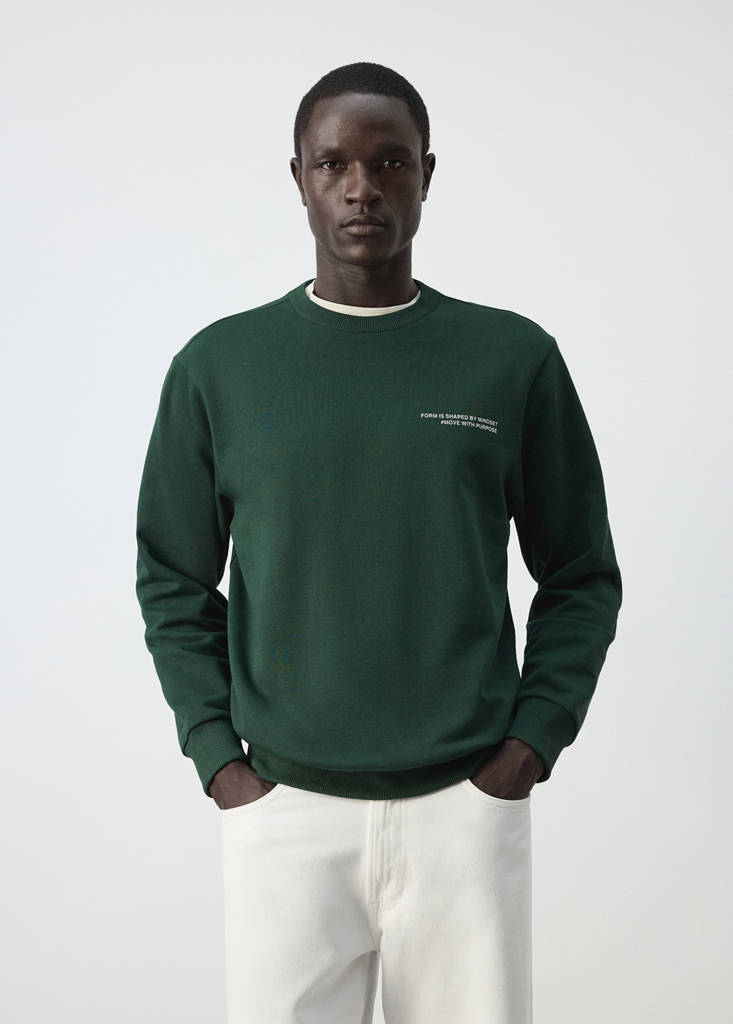 Printed sweatshirt 100% cotton — Billiard Green